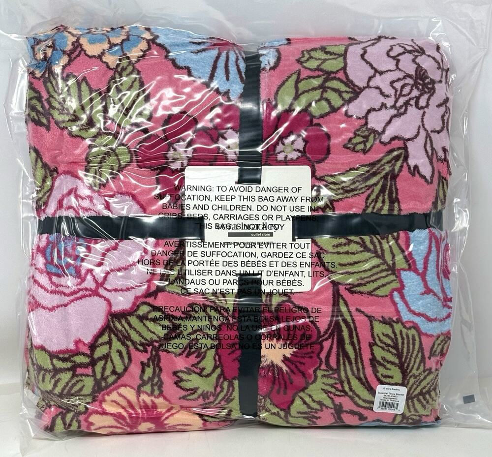 Vera Bradley Vibrant Gardenias Essential Throw Blanket Floral Bright Colorful
